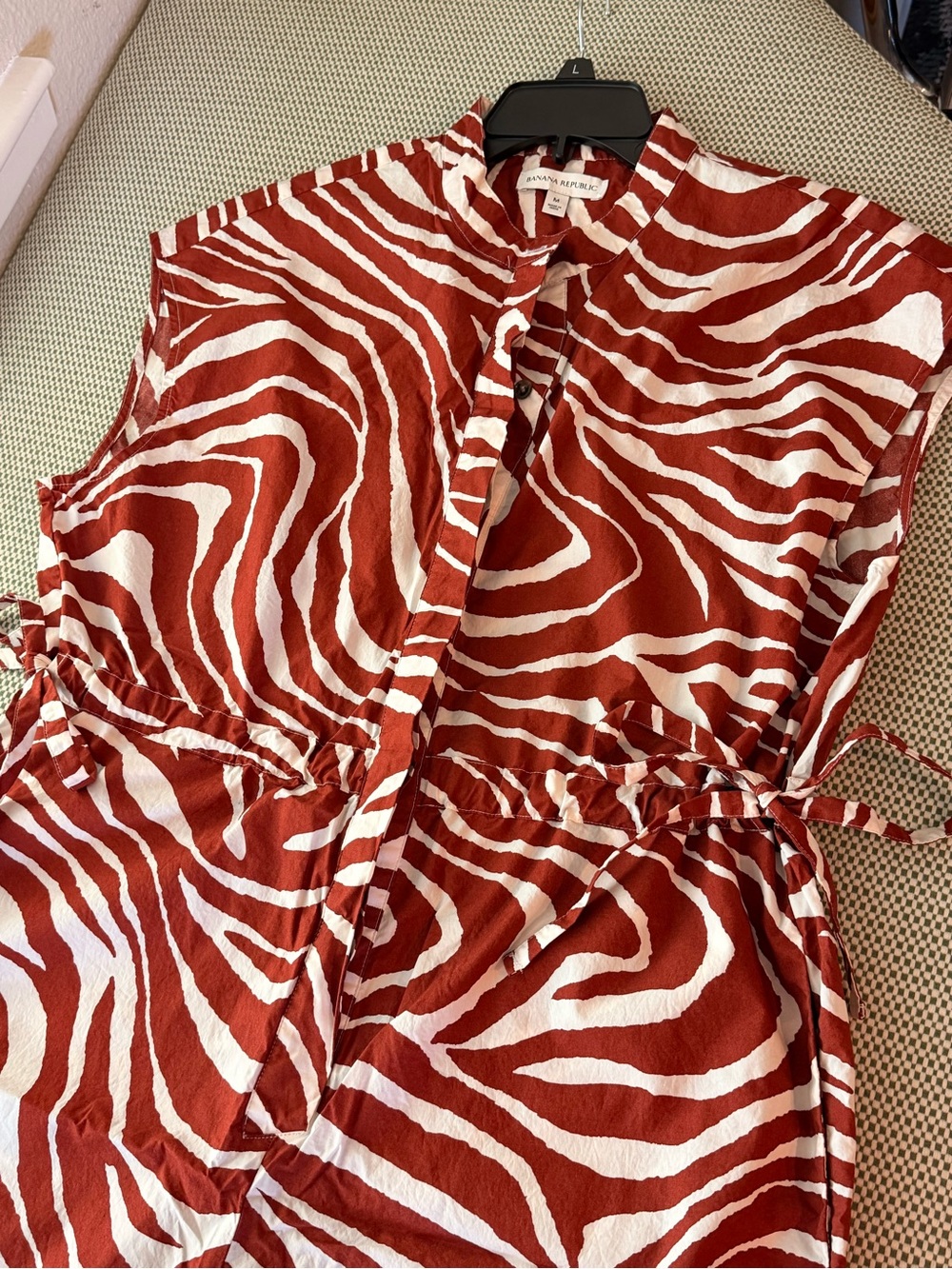 Banana Republic Rust and White Zebra Jumpsuit Size M #146 - Picture 3 of 17
